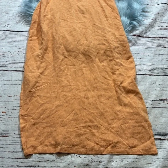 Lulus Tie Front Cutout Orange Midi Dress sz S - Picture 7 of 11